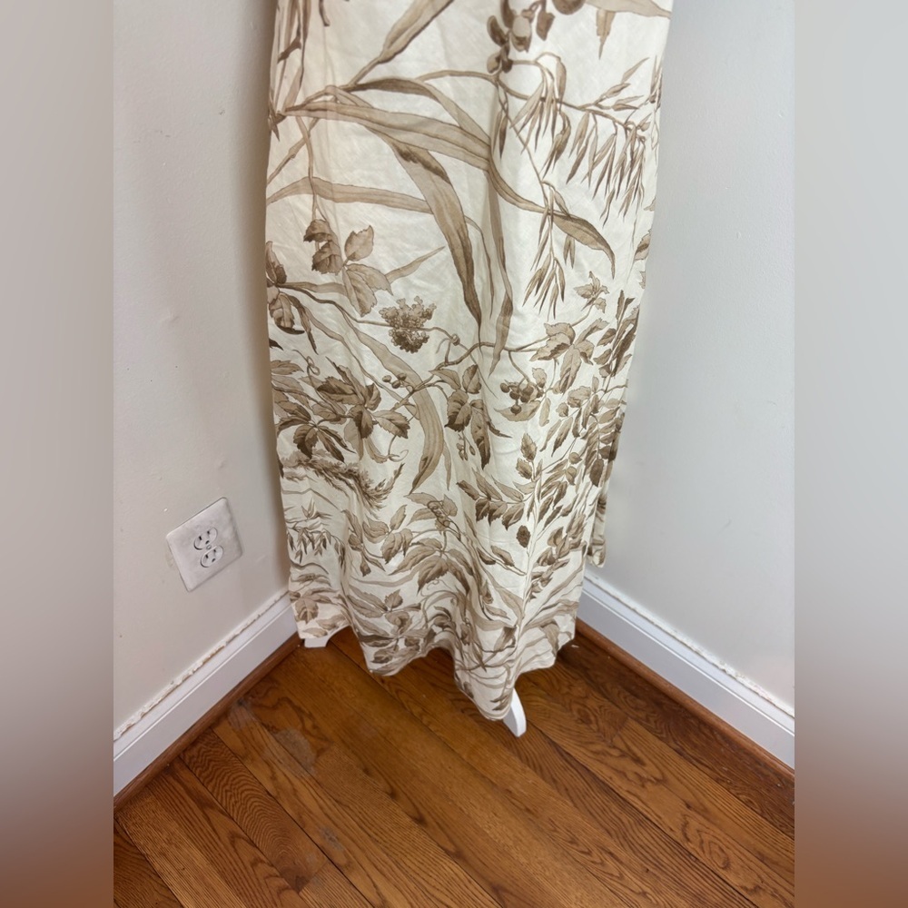 Tuckernuck Dune Breeze Cotton Linen Lily Dress In Cream Botanical Size Large NWT - Picture 7 of 13